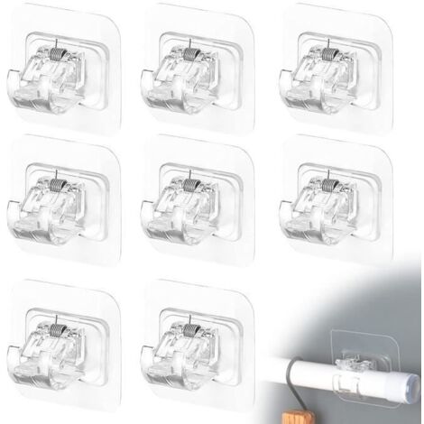 8 Pièces de Supports Adhésifs pour Tringles à Rideaux, sans Percer, 6 x 6 cm (1/4)