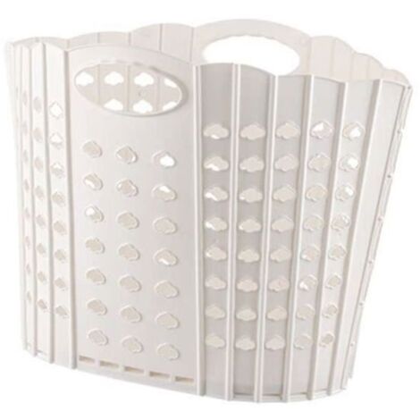 Panier à linge - Blanc - Pliable - 35x27x27 cm - Matériau PP - Multifonctionnel (1/4)