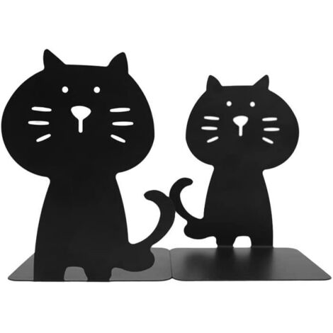Serre-Livres - Sans Nom - Chat - Métal - Noir - 15,5 x 11,5 x 10 cm (1/4)