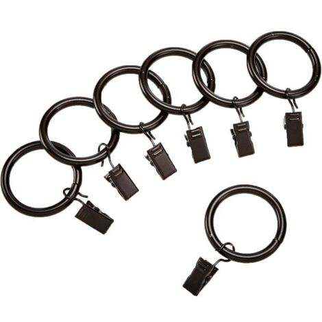 Anneaux de fixation pour tringle à rideaux de 2,5 cm, lot de 20, couleur bronze (1/4)