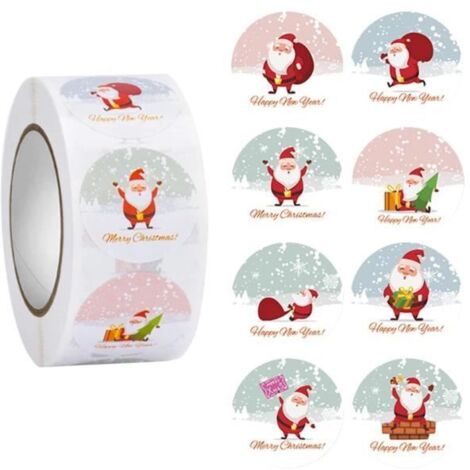 Autocollants de Noël - 500Pcs - Papier Kraft - Décoration de Fête - Étiquettes Adhésives (1/4)