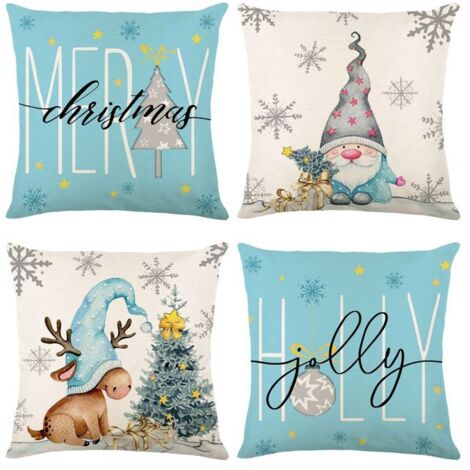 Housse de coussin - OKUMGGYJ - Lot de 4 - 45 x 45 cm - Multicolore - Polyester (1/5)