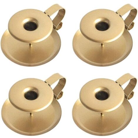 Bougeoirs Vintage en Fer Forgé Noir, Porte-Bougies Pilier pour Anniversaire & Mariage (Lot de 4, Doré) (1/4)