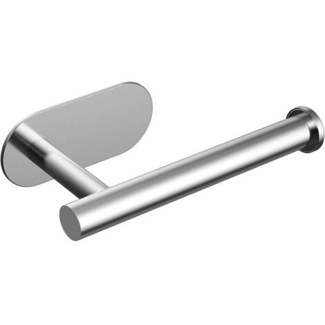 Porte-rouleau de papier toilette adhésif, montage mural en acier inoxydable SUS 304, sans perçage (argent) (1/5)