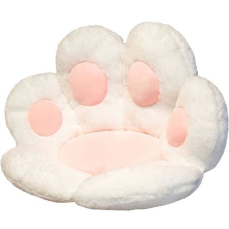 Coussin de siège mignon en forme de patte de chat, confortable pour le dos, idéal pour chaise de bureau ou canapé. (1/5)