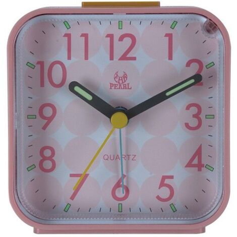 ®Rising FF Réveil analogique silencieux, horloge à quartz, fonction répétition et éclairage lumineux, rose (1/3)