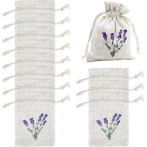 12 Sachets en Tissu Lavande Vides avec Cordon de Serrage, pour Bijoux, Bonbons et Biscuits (1/4)