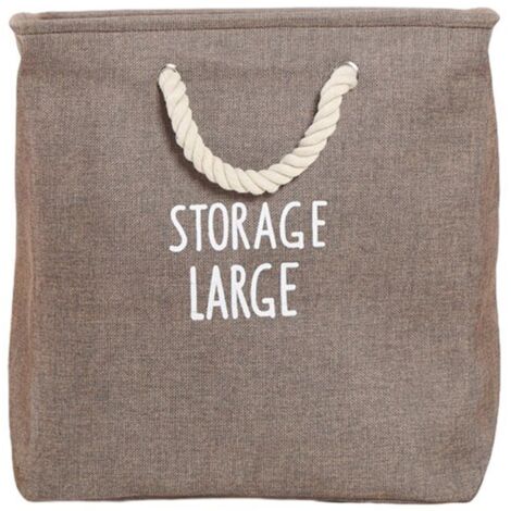 Panier de rangement OKUMGGYJ - Tissu pliable - 42x40x33 cm - Marron - Pour jouets et goûters (1/5)