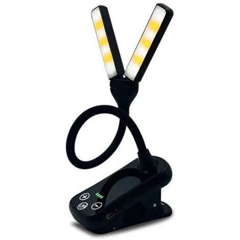 Lampe de lecture flexible - Rechargeable par USB - 14 LEDs - Design contemporain en noir - Lampe à poser (1/4)