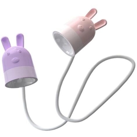 Lampe de lecture LED pliable pour le cou, design lapin, portable et rechargeable. (1/5)