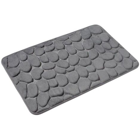 Tapis de bain antidérapant, lavable, gris foncé, 50x80 cm (1/5)