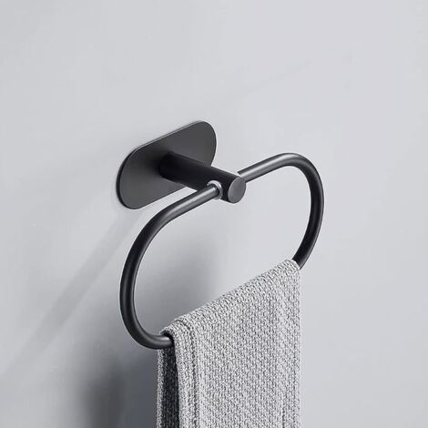 Porte-serviettes circulaire contemporain en acier inoxydable 304 chromé, pour salle de bain, cuisine ou terrasse. (1/5)