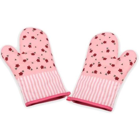 Gants de cuisine résistants à la chaleur, doublés en coton, pour barbecue, boulangerie et micro-ondes - 1 paire (1/4)