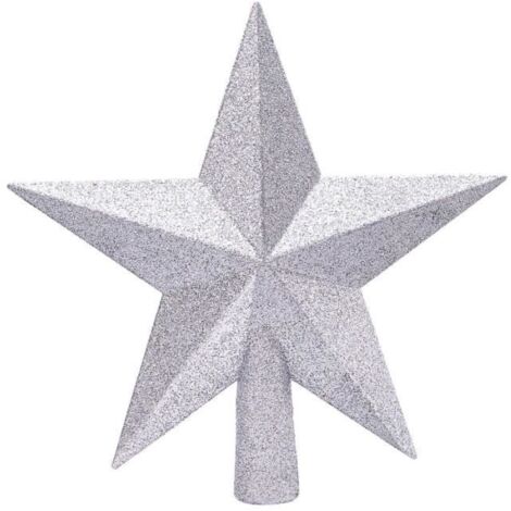 Décoration de Noël - Étoile de Sapin à Paillettes - 20cm - Gris (1/4)