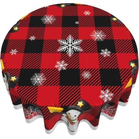 Nappe ronde de Noël en polyester MICH - 150 cm - Multicolore - Lavable - Antitaches - Imperméable (1/5)