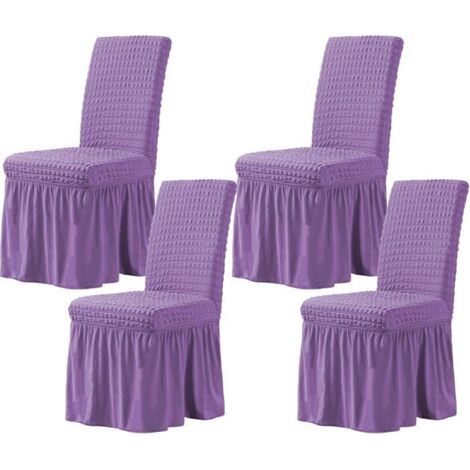 Housse extensible universelle pour chaise de salle à manger, avec jupe et protection amovible lavable, idéale pour la maison et les (1/5)