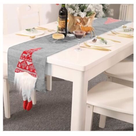 Chemin de table - Sans visage - Noël - 180 x 33 cm - Tissu synthétique - Décoration d'intérieur (1/4)
