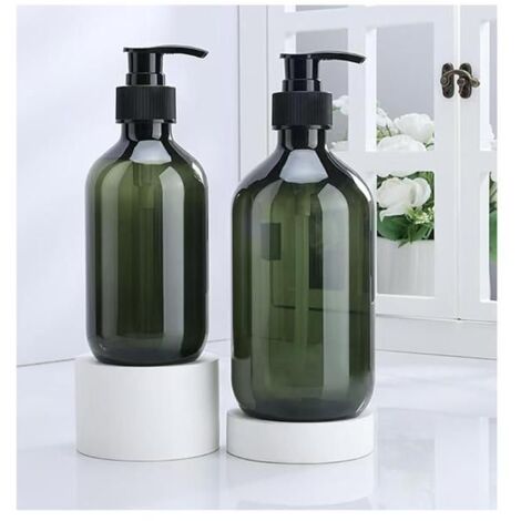 Lot de 2 distributeurs de savon à pompe de 500 ml pour cuisine, salle de bain ou plan de travail - Vert (1/5)