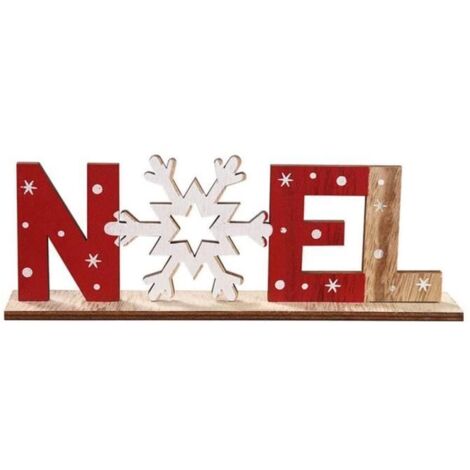 Ornements en Bois pour Lettres - Décoration de Noël - Flocon de Neige - 23x4x7cm - Mixte - Durable (1/4)