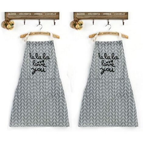 Tablier de Cuisine Réglable avec Poche, pour Cuisson, DIY, Restaurant, Jardin, Barbecue - Lot de 2 (1/4)