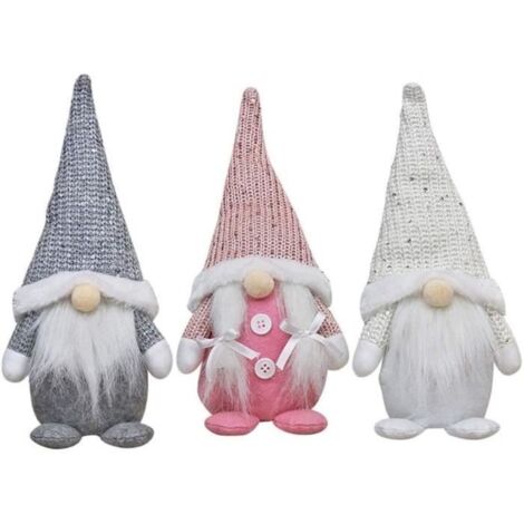 Ornements de Noël - NAIN - Père Noël en tricot - Peluche - 31x14 cm - Décoration d'intérieur (1/4)