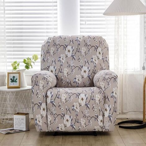 Housse de Fauteuil Relax Inclinable Extensible 1 Place, Facile à Poser, Lavable et Douce au Toucher, Multicolore. (1/4)