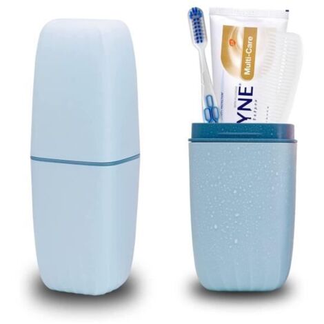 Porte-gobelet portable - Bleu - Plastique - Accessoire pour salle de bain (1/4)
