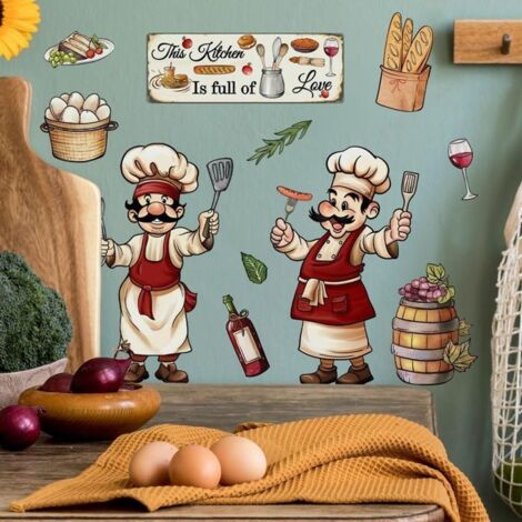 Autocollant mural décoratif pour cuisine et salle à manger (A) (1/5)