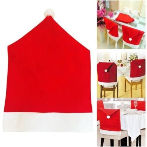 Housse de chaise - Housse de meuble - Lot de 4 - Rouge - Tissu synthétique - 65x50cm (1/4)