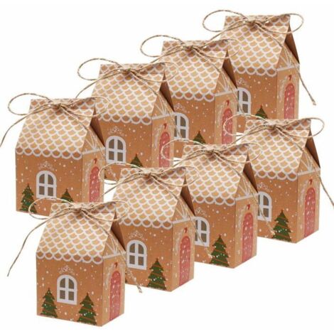 Lot de 20 boîtes cadeaux pour sapin de Noël, sacs en papier kraft pour bonbons, emballage cadeau, décoration pour anniversaire et No (1/5)
