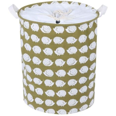 Panier à linge en coton pliable imperméable - Hérisson - 34x34x40 cm (1/5)