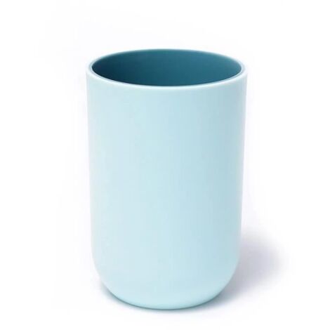 Lot de 2 gobelets à brosse à dents VIPITH en plastique écologique, couleur vert bleu. (1/4)