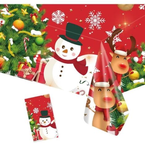 Nappe de Noël - 137x274cm - Antitaches - Imperméable - Lavable (1/4)