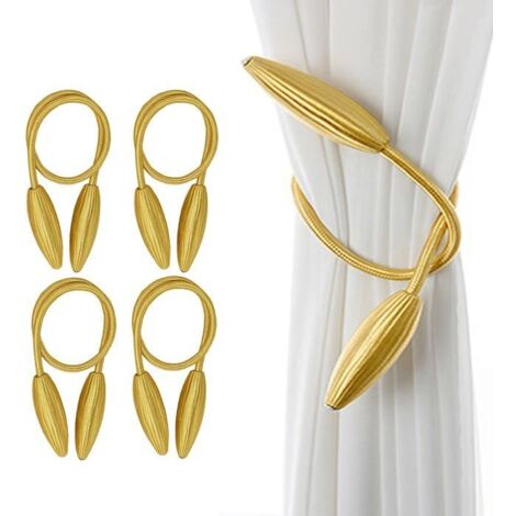 Embrasses de rideaux torsadées - 54 cm - Jaune - Décoratives pour intérieur (1/4)
