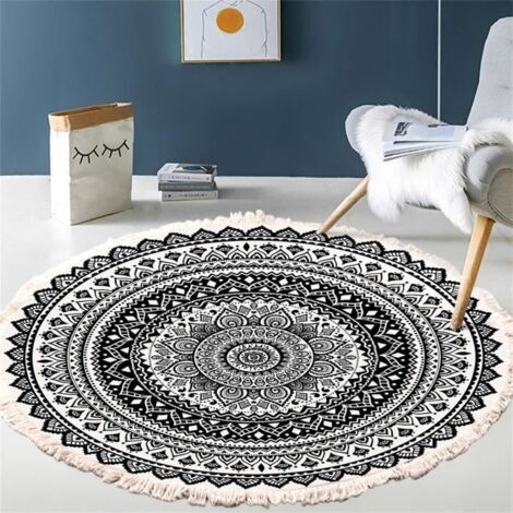 Tapis rond pour salon, diamètre 60cm, style vintage-1 (1/4)