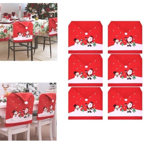 Housse de Chaise de Noël - Décor Doux aux Couleurs Riches, pour Votre Famille, Lot de 6 Pièces. (1/5)