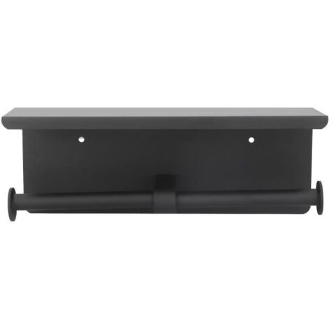 Support d'étagère pour papier toilette SURENHAP K10 - Acier inoxydable noir auto-adhésif (1/4)