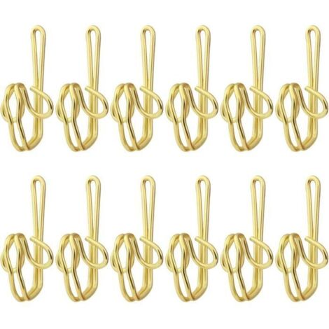 Lot de 100 crochets de rideaux en métal robustes et massifs. (1/4)