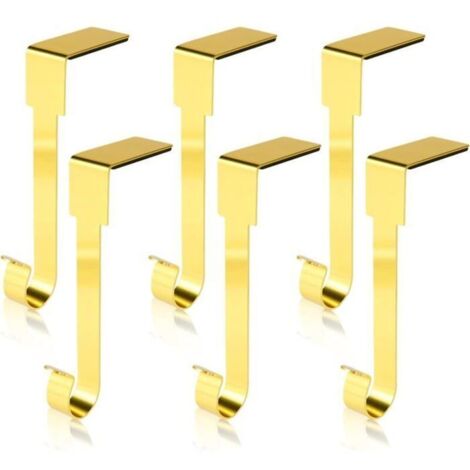 Supports pour chaussettes de Noël dorées - Lot de 6, crochets en métal 25-140mm pour décorations festives stables. (1/4)