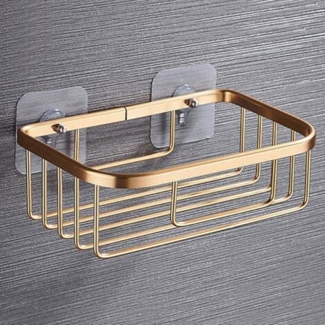 Étagère de salle de bain en acier inoxydable, support d'angle pour shampoing, savon et cosmétiques. (1/4)