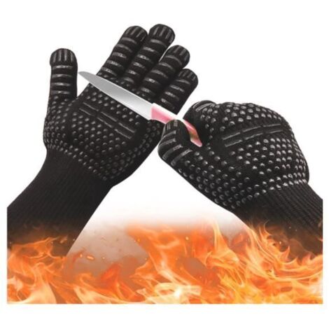 Gants de barbecue - Ignifuges - Résistants à la chaleur - Confortables - Lavables (1/4)