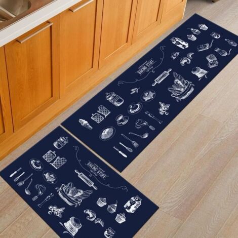 2 tapis de cuisine antidérapants, motif géométrique moderne (4060 cm + 40120 cm) - I (1/4)
