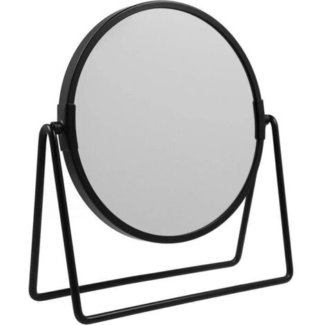 Miroir de maquillage - Métal - Rond - Grossissement x1/x3 - Noir - Design contemporain (1/4)