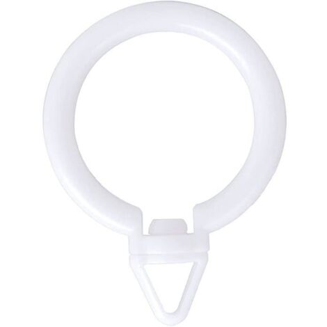 Anneaux pour rideaux à œillets - Lot de 30 - Plastique blanc - Rotation libre - Intérieur (1/5)