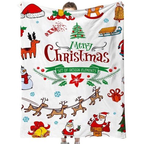 Couverture de Noël 100x150 cm, Plaid polaire en flanelle pour enfants et canapé (1/5)