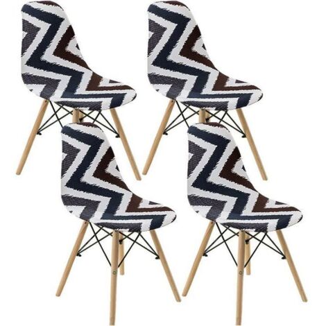 4 housses de chaises extensibles scandinaves pour salle à manger, avec bande. (1/5)