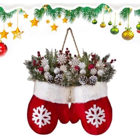 Couronne d'Hiver de Noël - Décoration de Guirlande Saisonnière, Ornements de Porte d'Entrée, pour Intérieur (1/5)