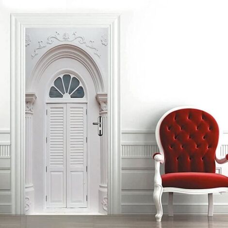 Autocollant Décoratif 3D - Vinyle Blanc - 77x200cm - Idéal pour Salon (1/4)