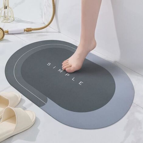 Tapis de bain en terre de diatomée domestique, 40x60cm pour salle de bain, douche, toilettes ou cuisine. (1/4)