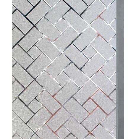 Film adhésif opaque pour fenêtre, motif grille, écran de confidentialité 45x200 cm (1/5)